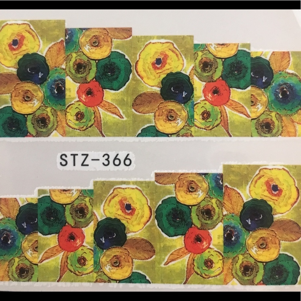 3 for $12 Nail Art Waterslide Tattoo Yellow/Green